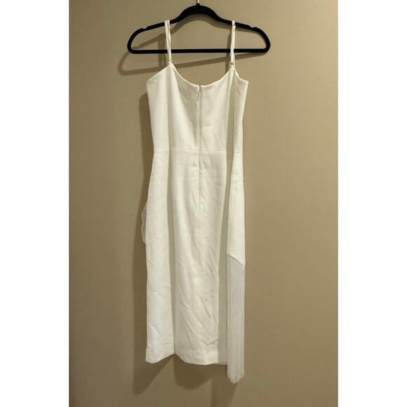 Dress The Population White Rory Fringe Dress Medium Med M NWT - Picture 5 of 6